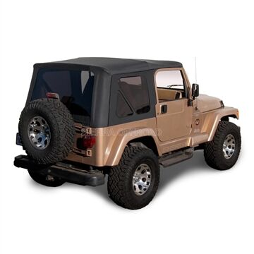 Sierra Offroad 1997-2002 TJ Wrangler Factory Style Soft Top with Tinted Windows in Black Denim