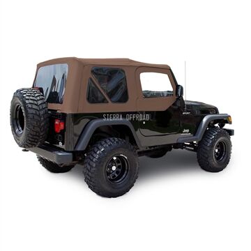 Sierra Offroad 2003-2006 TJ Soft Top and Upper Door Skins, Tinted Windows in Saddle Sailcloth