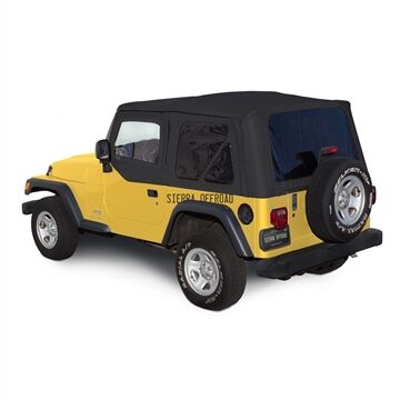 Sierra Offroad 2003-2006 TJ Wrangler Soft Top, TInted Windows, Upper Doors Black Trilogy Acoustic Vinyl