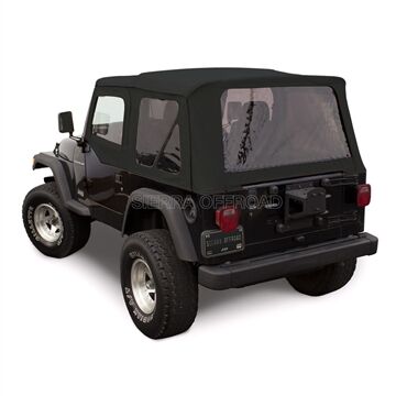 Sierra Offroad 1997-2002 TJ Wrangler Soft Top and Upper Door Skins, Tinted Windows in Black Denim