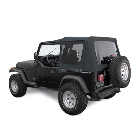 Sierra Offroad Jeep Wrangler YJ Soft Top 88-95 in Black Sailcloth, Tinted Windows