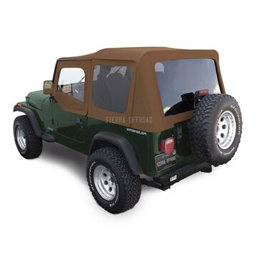 Sierra Offroad Jeep Wrangler YJ Soft Top 88-95 in Spice Sailcloth, Tinted Windows, Upper Doors