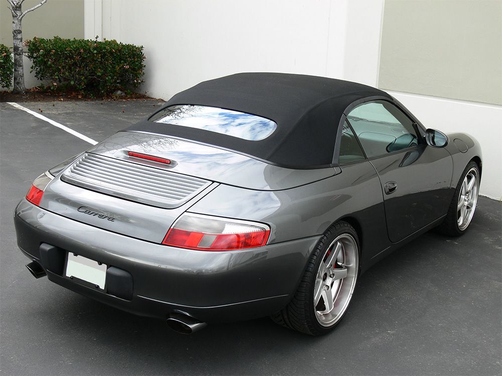 Porsche Convertible Top 1998-2001 996 Carrera Black German Acoustic A5 Canvas Plastic Rear Window