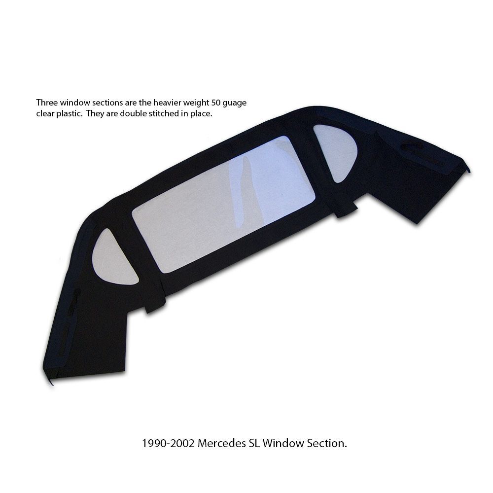 Mercedes Convertible Top 1990-2002 300-600SL (129) Window Section German Classic Canvas Blue