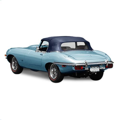 Jaguar Convertible Top 1971-1974 XKE Dark Blue Stayfast Canvas Plastic Rear Window