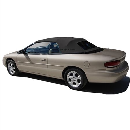 Chrysler Convertible Top 1996-2000 Sebring/Stratus Black TwillFast JX Canvas Glass Rear Window