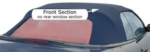 Chrysler Convertible Top 2001-2006 Sebring/Stratus Front Section Only Black TwillFast JX Canvas No Rear Window