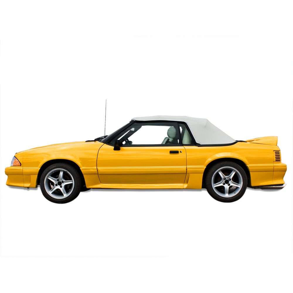 Ford Convertible Top 1991-1993 Mustang Pinpoint Vinyl Glass Window Oxford White