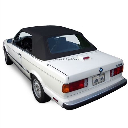 BMW Convertible Top 1987-1993 3 Series (E30) German Classic Black Canvas Plastic Rear Window