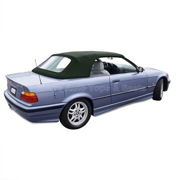 BMW Convertible Top 1994-1999 3 Series (E36) English Green TwillFast Canvas Plastic Rear Window