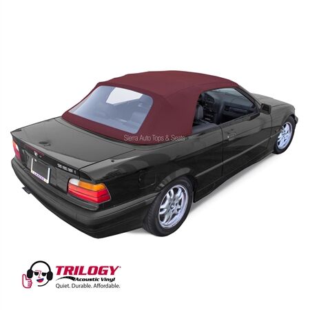 BMW Convertible Top 1994-1999 3 Series (E36) Bordeaux-Colored Twill Grain Vinyl Plastic Rear Window