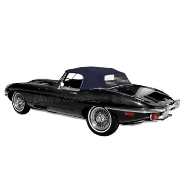 Jaguar Convertible Top 1961-1971 XKE Blue Everflex Vinyl Plastic Rear Window