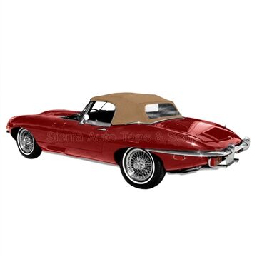 Jaguar Convertible Top 1961-1971 XKE Beige Stayfast Canvas Plastic Rear Window