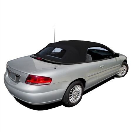 Chrysler Convertible Top 2001-2006 Sebring/Stratus Black TwillFast JX Canvas Glass Rear Window