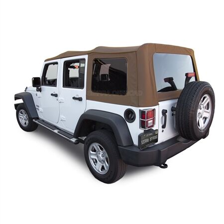Sierra Offroad 2010-2018 Jeep Wrangler 4 DR JK Soft Top, Saddle Sailcloth