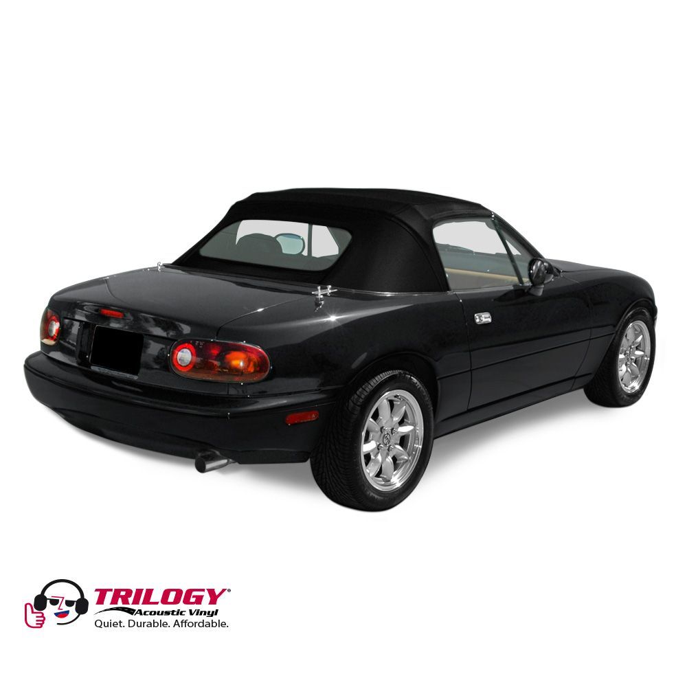 Mazda Convertible Top 1990-2005 Miata Factory Style Zippered Glass Window Trilogy Acoustic Vinyl Bordeaux No Rain Rails