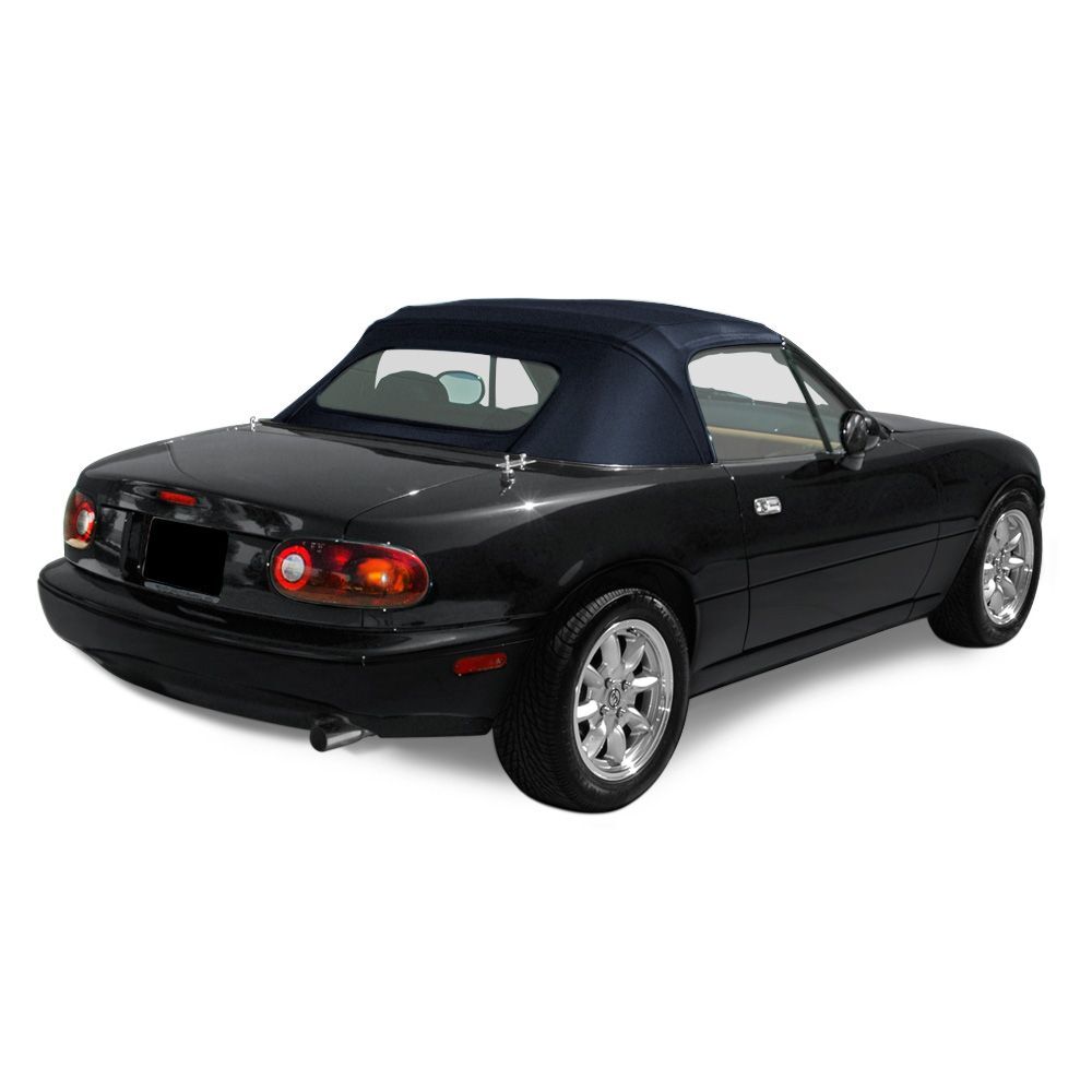 Mazda Convertible Top 1990-2005 Miata Factory Style Zippered Glass Window Stayfast Canvas Dark Blue No Rain Rail