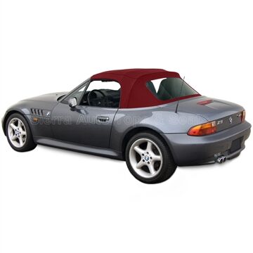 BMW Convertible Top 1996-2002 Z3 Stayfast Canvas Burgundy Plastic Rear Window