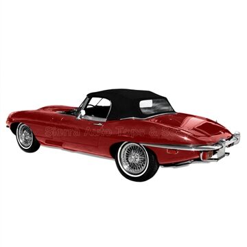Jaguar Convertible Top 1961-1971 XKE Black Stayfast Canvas Plastic Rear Window