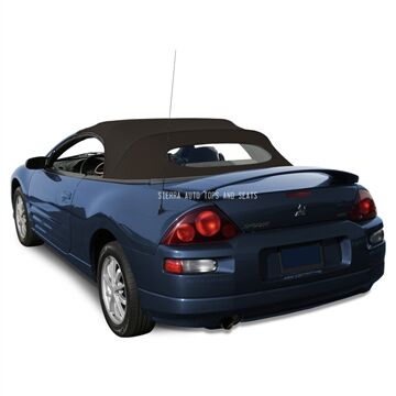 Mitsubishi Convertible Top 2000-2005 Eclipse Spyder Black Canvas Cloth Glass Rear Window
