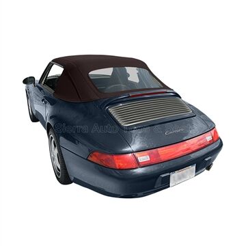Porsche Convertible Top 1983-1994 911 Series 1-Piece Black Stayfast Canvas Non-Zip Plastic Rear Window