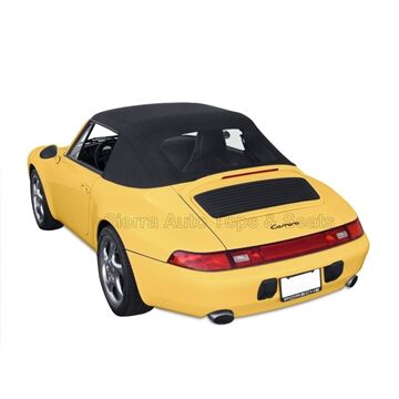 Porsche Convertible Top 1994-1998 993 Carrera Black TwillFast Canvas Plastic Rear Window