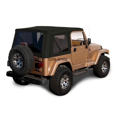 Sierra Offroad 1997-2002 TJ Wrangler Factory Style Soft Top with Tinted Windows in Black Sailcloth