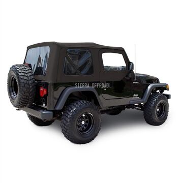 Sierra Offroad 2003-2006 TJ Wrangler Factory Style Soft Top, Tinted Windows, Upper Doors, Black Diamond