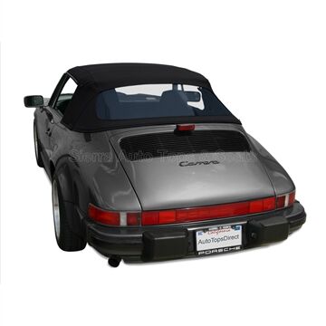 Porsche Convertible Top 1983-1994 911 Black TwillFast Canvas Plastic Rear Window