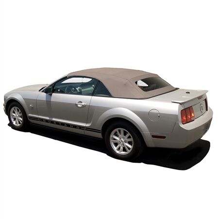 Ford Convertible Top 2005-2014 Mustang Parchment-Colored Sailcloth Grain Vinyl Glass Rear Window
