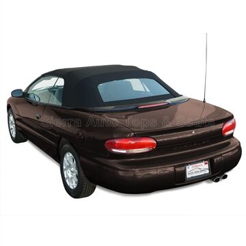 Chrysler Convertible Top 1996-2000 Sebring/Stratus Black Sailcloth Vinyl Glass Rear Window