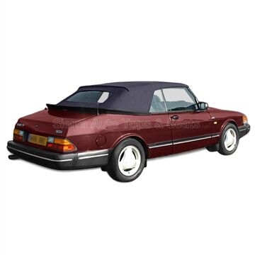 SAAB 900 Cabriolet Convertible Top 1986-1994 Blue Twill Canvas Glass Rear Window