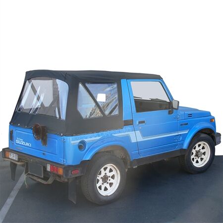 Sierra Offroad Suzuki Samurai Soft Top 86-94 in Black Vinyl, Clear Windows