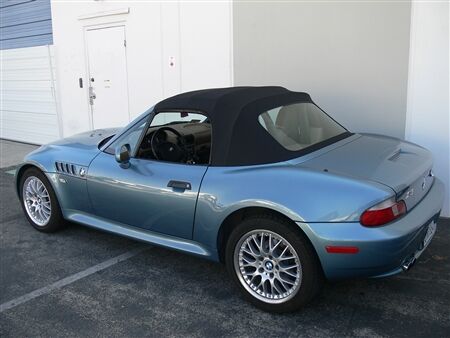 BMW Convertible Top 1996-2002 Z3 Budget Sun-Fast Canvas Black Plastic Rear Window