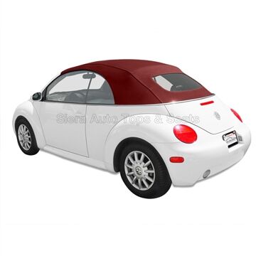 Volkswagen Convertible Top 2003-2010 Beetle Manual Open Bordeaux German A5 Canvas Glass Rear Window