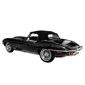 Jaguar Convertible Top 1961-1971 XKE Black Everflex Vinyl Plastic Rear Window