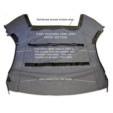 Ford Convertible Top 1994-2004 Mustang Front Section Sailcloth Vinyl Parchment