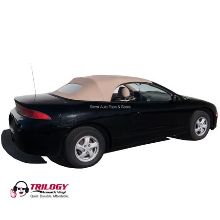 Mitsubishi Convertible Top 1996-1999 Eclipse Spyder Camel-Colored Trilogy Acoustic Vinyl Glass Rear Window