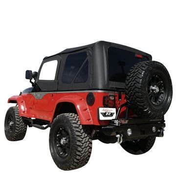 Jeep Wrangler TJ Replacement Top Plus with Tinted Windows & Upper Door Skins in Black Diamond