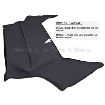 BMW Z4, 2003-2008, Headliner, Ribbed Twill, Charcoal