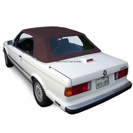 BMW Convertible Top 1987-1993 3 Series (E30) German Classic Brown Canvas Plastic Rear Window