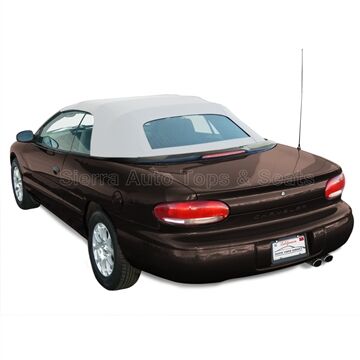 Chrysler Convertible Top 1996-2000 Sebring/Stratus White Sailcloth Vinyl Glass Rear Window