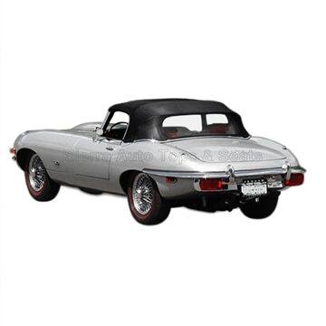 Jaguar Convertible Top 1971-1974 XKE Black Everflex Vinyl Plastic Rear Window