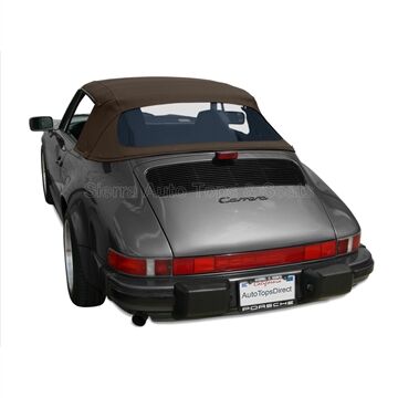 Porsche Convertible Top 1983-1994 911 Series 2-Piece Brown TwillFast Canvas Plastic Rear Window