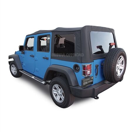 Sierra Offroad 2010-2018 Jeep Wrangler 4 DR JK Soft Top, Black Sailcloth