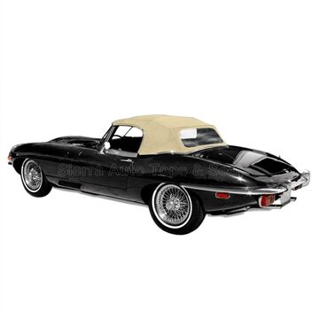 Jaguar Convertible Top 1961-1971 XKE Tan Everflex Vinyl Plastic Rear Window