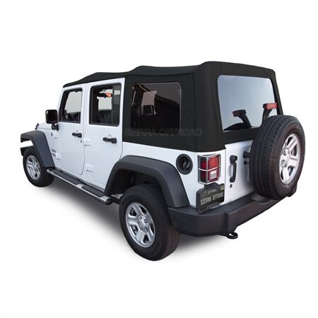 Sierra Offroad 2007-2009 Jeep Wrangler 4 DR JK Soft Top, Twill Cloth, 40 mil Press Polish Windows