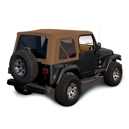 Sierra Offroad 1997-2002 TJ Wrangler Factory Style Soft Top with Tinted Windows in Saddle Sailcloth