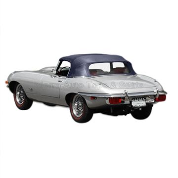 Jaguar Convertible Top 1971-1974 XKE Blue Everflex Vinyl Plastic Rear Window