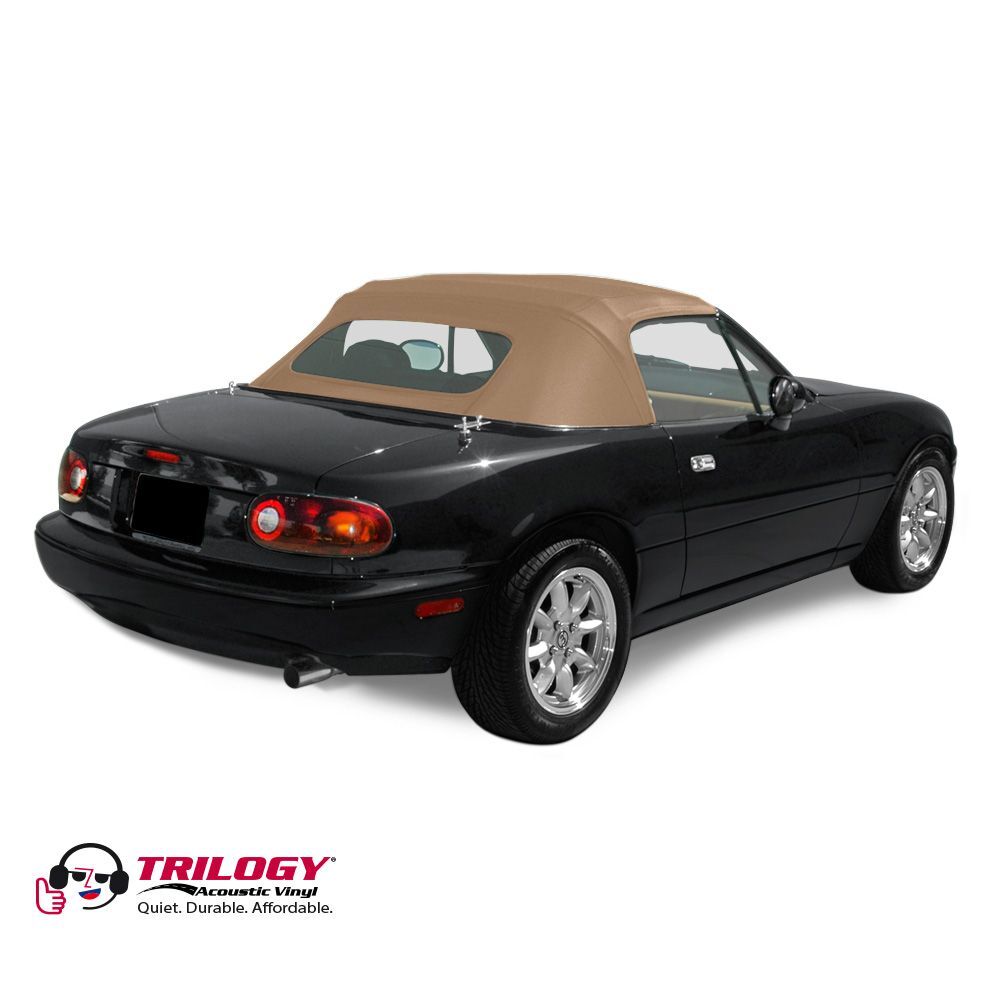 Mazda Convertible Top 1990-2005 Miata Factory Style Zippered Glass Window Trilogy Acoustic Vinyl Saddle No Rain Rail